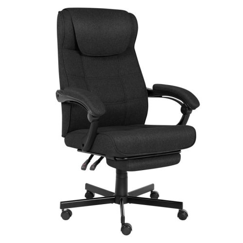 Főnöki irodai forgószék , lábtartóval, masszázs funkcióval fekete