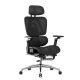 Premium Ergonomikus irodai szék kényelmes irodai szék, állítható magasság, lábtámasz, fekete