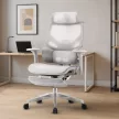 Irodai prémium szék, hálós ergonomikus lábtartóval szürke. 