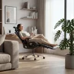 Expert Ergonomikus irodai szék, hálós szövettel, állítható 3D, karfákkal és fejtámlával, fekete