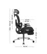 Expert Ergonomikus irodai szék, hálós szövettel, állítható 3D, karfákkal és fejtámlával, fekete