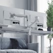 Monitor asztali állvány két monitorhoz, 15" - 32", állítható fehér