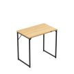 Íróasztal, acélszerkezet, kompakt méret, 80x50 cm tölgyfa