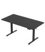 Állítható magassággal íróasztal, memória funkcióval, kábelrendező, 160 x 80 cm, fekete