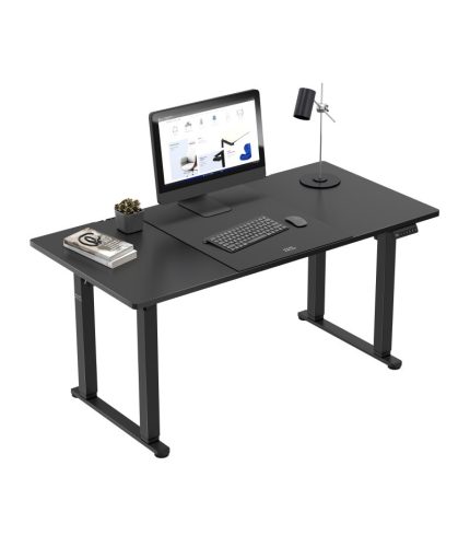 Állítható íróasztal, magasságállítás, 160 cm x 80 cm x 119 cm két motor, fekete