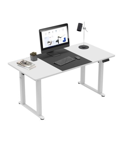 Állitható íróasztal, magasságállítás, két motor, 160 cm x 80 cm x 119 cm, fehér