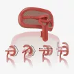 LeadPro Irodai forgószék, masszázs funkció, 3D deréktámasz és lábtartó, 4D fejtámla, háló, piros