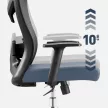 Ergonomikus irodai forgószék, deréktámasszal, 2D háttámla hálós anyaggal, fekete