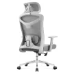 Ergonomikus irodai forgószék, deréktámasszal, 2D háttámla hálós anyaggal, szürke