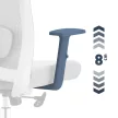 Ergonomikus irodai forgószék, deréktámasszal, 2D háttámla hálós anyaggal, szürke