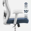 Ergonomikus irodai forgószék, deréktámasszal, 2D háttámla hálós anyaggal, szürke