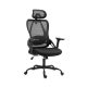 Ergonomikus irodai szék állítható fejtámla, 3D kartámasz, fekete