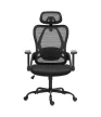Ergonomikus irodai szék állítható fejtámla, 3D kartámasz, fekete