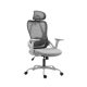 Ergonomikus irodai szék állítható fejtámla, 3D kartámasz, szürke