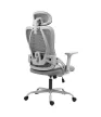 Ergonomikus irodai szék állítható fejtámla, 3D kartámasz, szürke