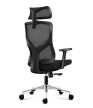 Ergonomikus irodai  forgószék, állítható magasság, fejtámla és deréktámasz, hálós anyag, fekete