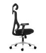 Ergonomikus irodai  forgószék, állítható magasság, fejtámla és deréktámasz, hálós anyag, fekete