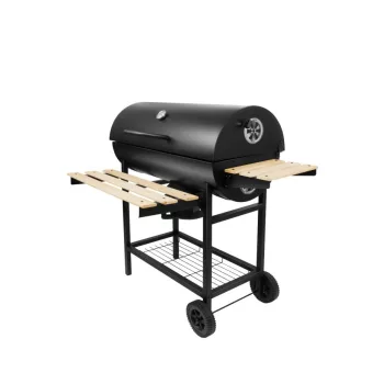   Faszenes BBQ grillsütő ,Krómozott rács ,Beépített hőmérő