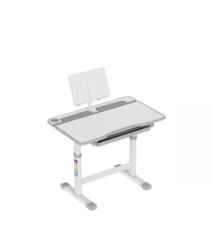 Állítható Gyerek íróasztal, modern, magasságállítással, tároló rekesszel, 66 x 50 cm, szürke