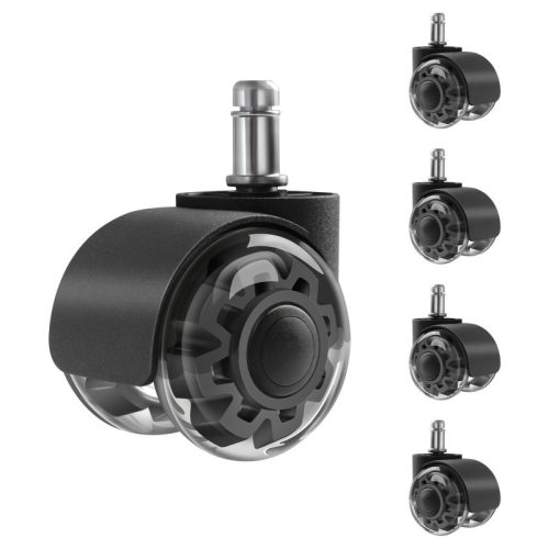 Irodaszék kerekek, görgő 5db 1szett, poliuretán kerekek fekete