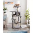 Macska kaparófa, többszintes macskatorony, világosszürke 55x45x143cm