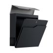 Zárható modern postaláda, falra, kerítésre szerelhető, ezüst-antricit 