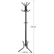 Álló ruhafogas fém 12 akasztóval, fekete