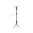 Álló ruhafogas fém 12 akasztóval, egyenes lábakkal, fekete 182cm