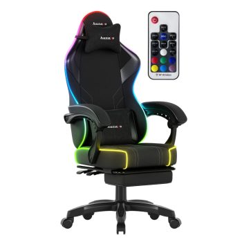  Gamer szék Space RGB lábtartóval fekete