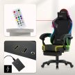  Gamer szék Space RGB lábtartóval fekete