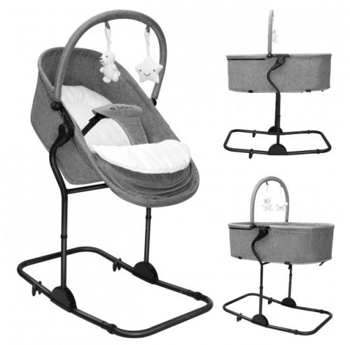 Multifunkcionális babahinta, állítható üléssel 3 pozícióban, pliabil, szürke