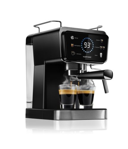 Eszpresszó gép, 20 bar, 1350 W, Thermoblock fűtési rendszer, hideg eszpresszó készítésének lehetősége, 5 féle ital, fekete