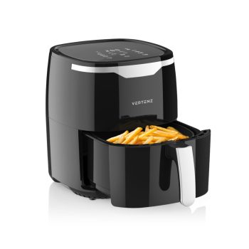   Airfryer forrólevegős fritőz, 1400w, 8 program, 5L űrtartalom, fekete