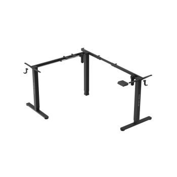   Elektromos állítható magasságú keret állvány, sarok asztal szabályozható, 72-118 cm, 2 motor , teherbírás 80 kg, Fekete