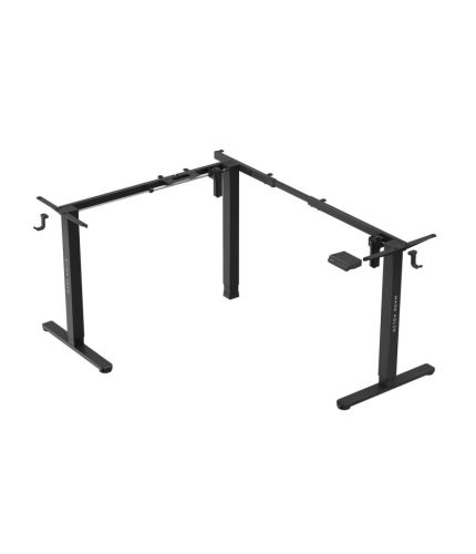 Elektromos állítható magasságú keret állvány, sarok asztal szabályozható, 72-118 cm, 2 motor , teherbírás 80 kg, Fekete