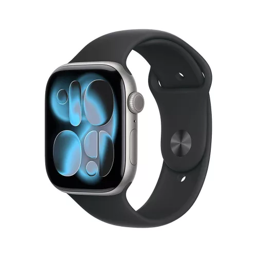 Apple Watch Series 11 GPS, 42mm asztroszürke alumíniumtok, fekete sportszíj, S/M