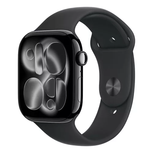 Apple Watch Series 11 GPS, 46mm kozmoszfekete alumíniumtok, fekete sportszíj, S/M