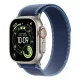 Apple Watch Ultra 3 GPS+Cellular, 49mm-es natúr titántok, kék-élénkkék terep pánt, M/L