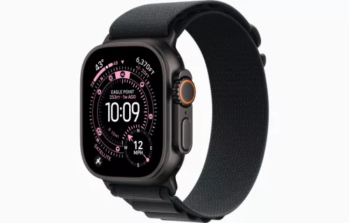 Apple Watch Ultra 3 GPS+Cellular, 49mm-es fekete titántok, fekete alpesi pánt, S